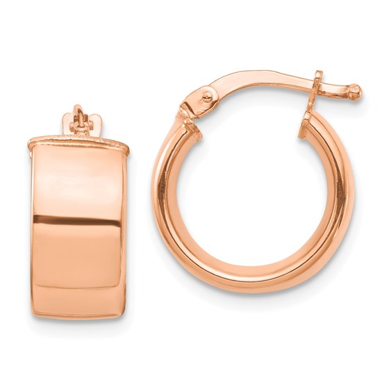 14k Rose Gold Hoop Earrings - 7 mm 14k Rose Gold Hoop Earrings - 7 mm