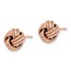 14K Rose Gold Knot Polished D/C Post Earrings - 8 mm
