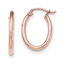 14k Rose Gold Oval Hoop Earrings