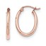 14k Rose Gold Oval Hoop Earrings