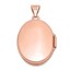 14k Rose Gold Oval w/Diamond Vintage blk interior Locket - 21 mm