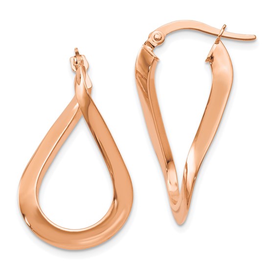 14K Rose Gold-plated Polished Hoop Earrings - 30 mm 14K Rose Gold-plated Polished Hoop Earrings - 30 mm