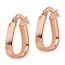 14K Rose Gold Polished and Textured Hoop Earrings - 17 mm
