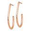 14k Rose Gold Polished Diamond-cut Post Dangle Earrings