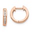 14k Rose Gold Polished Diamond Hoop Huggie Earrings -11 mm