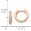 14k Rose Gold Polished Diamond Hoop Huggie Earrings -11 mm