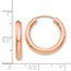 14k Rose Gold Polished Endless Tube Hoop Earrings - 19.25 mm