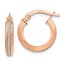 14K Rose Gold Polished Glimmer Infused Hoop Earrings - 15 mm