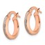 14K Rose Gold Polished Glimmer Infused Hoop Earrings - 15 mm