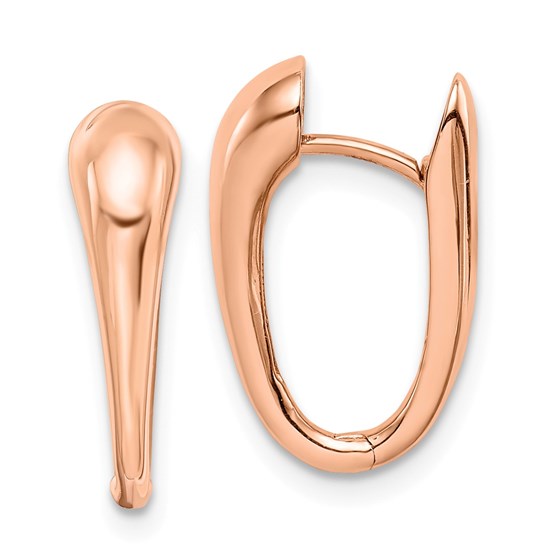 14k Rose Gold Polished Hinged Hoop Earrings 14k Rose Gold Polished Hinged Hoop Earrings
