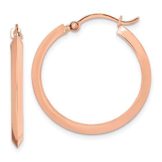 14K Rose Gold Polished Hoop Earrings - 26 mm 14K Rose Gold Polished Hoop Earrings - 26 mm