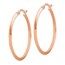 14K Rose Gold Polished Hoop Earrings - 39 mm