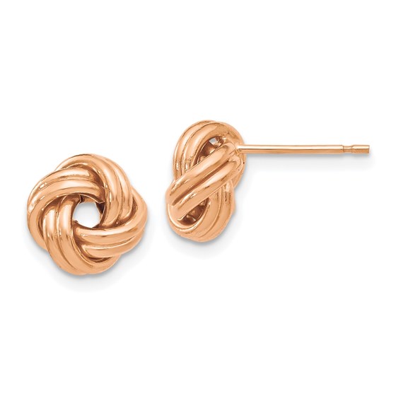 14K Rose Gold Polished Love Knot Post Earrings - 9 mm 14K Rose Gold Polished Love Knot Post Earrings - 9 mm