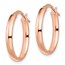 14K Rose Gold Polished Oval Hoop Earrings - 22 mm