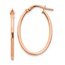 14K Rose Gold Polished Oval Hoop Earrings - 27 mm