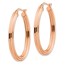 14K Rose Gold Polished Oval Hoop Earrings - 38.42 mm