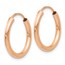 14k Rose Gold Polished Round Endless 2mm Hoop Earrings - 17 mm