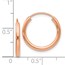 14k Rose Gold Polished Round Endless 2mm Hoop Earrings - 17 mm