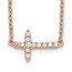 14K Rose Gold Sideways Cross 18in Necklace - 18 in.