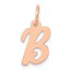 14K Rose Gold Small Script Letter B Initial Charm