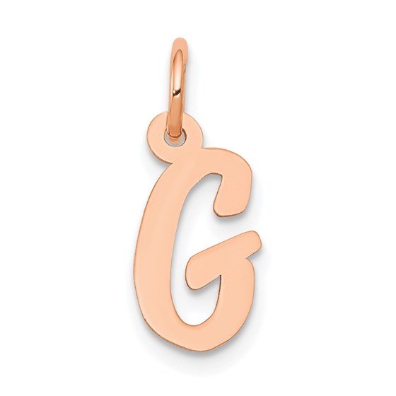 14K Rose Gold Small Script Letter G Initial Charm 14K Rose Gold Small Script Letter G Initial Charm