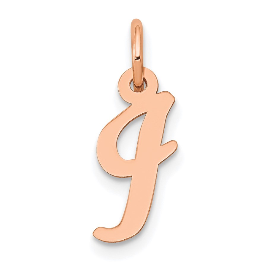 Solid Script Letter Charm 14K Rose Gold / x by Baby Gold - Shop Custom Gold Jewelry