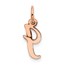 14K Rose Gold Small Script Letter I Initial Charm