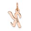 14K Rose Gold Small Script Letter K Initial Charm