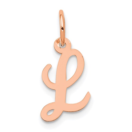14K Rose Gold Small Script Letter L Initial Charm 14K Rose Gold Small Script Letter L Initial Charm