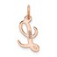14K Rose Gold Small Script Letter L Initial Charm