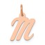 14K Rose Gold Small Script Letter M Initial Charm