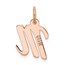 14K Rose Gold Small Script Letter M Initial Charm