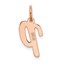 14K Rose Gold Small Script Letter P Initial Charm