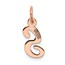 14K Rose Gold Small Script Letter S Initial Charm