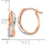 14K Rose Gold Two-tone Polished Hinged Hoop Earrings - 18 mm