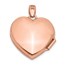 14k Rose Gold Vintage Heart w/Diamond blk interior Locket - 18 mm