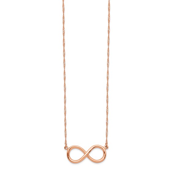 14K Rose Polished Infinity Necklace - 16.5 in. 14K Rose Polished Infinity Necklace - 16.5 in.
