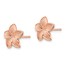 14k Rose Polished & Textured Plumeria Post Earrings