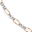 14k Rose & White Gold Two-Tone Polished Link Bracelet