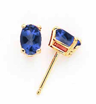 14k Sapphire Post Earrings