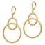 14K Scratch Finish Round Leverback Earrings - 59 mm