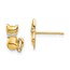 14K Sitting Cat CZ Bowtie Stud Earrings - 7.8 mm