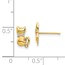14K Sitting Cat CZ Bowtie Stud Earrings - 7.8 mm