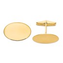 14K Smooth Solid Oval Cuff Links