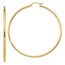 14k Solid Gold 2 mm Polished Round Hoop Earrings (60 mm)