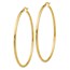 14k Solid Gold 2 mm Polished Round Hoop Earrings (60 mm)