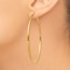 14k Solid Gold 2 mm Polished Round Hoop Earrings (60 mm)