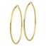 14k Solid Gold 2 mm Polished Round Hoop Earrings (65 mm)