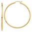 14k Solid Gold 2 mm Polished Round Hoop Earrings