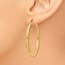 14k Solid Gold 3 mm Polished Round Hoop Earrings